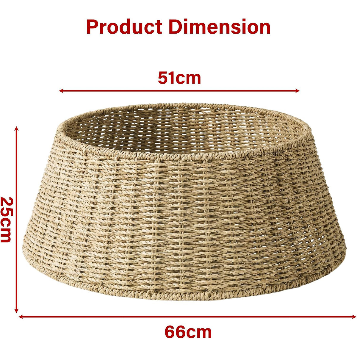 Woven Christmas Tree Skirt Collar Natural Rattan Artificial Xmas Trees Decor