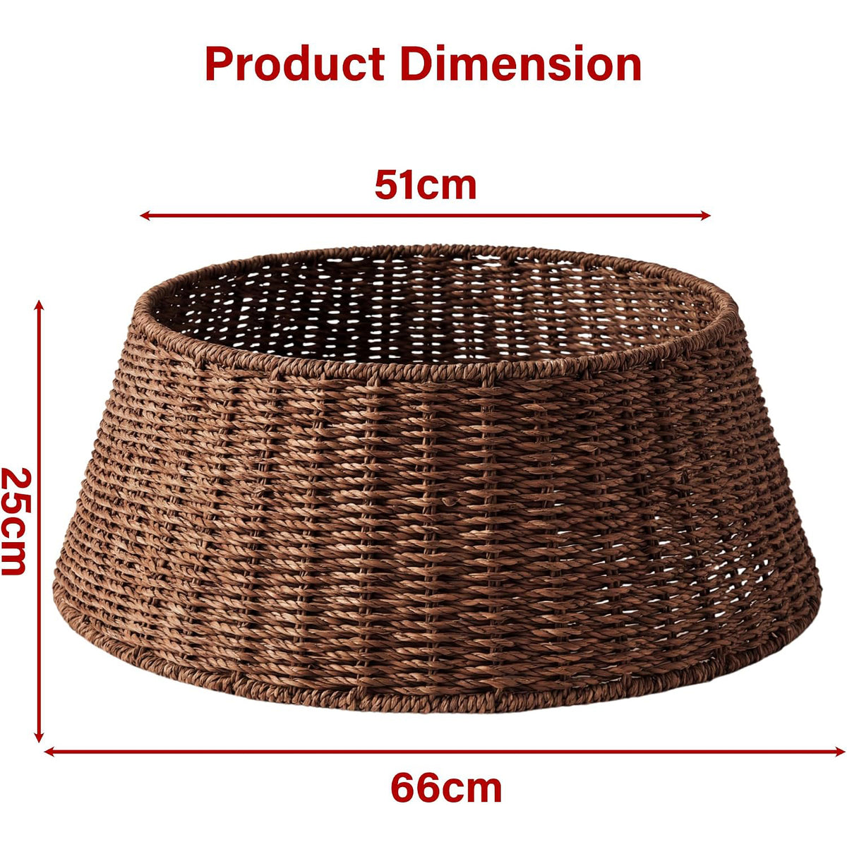 Woven Christmas Tree Skirt Collar Natural Rattan Artificial Xmas Trees Decor
