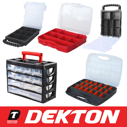 Heavy Duty Tool Storage Box Organiser Compartment Stackable Case DIY Crafts