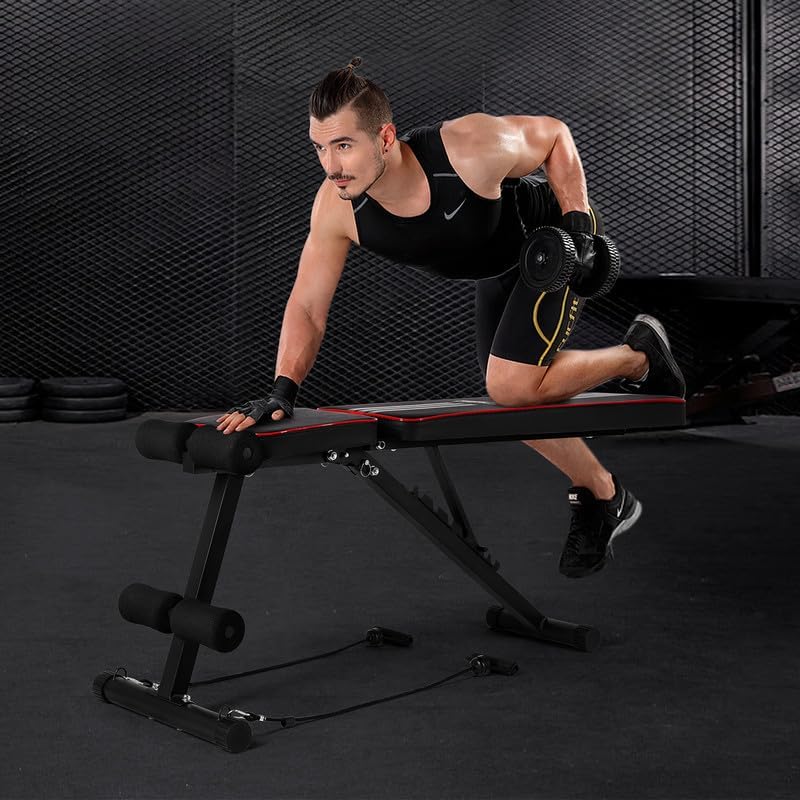 Adjustable Sit Up Weight Bench Foldable Strength Training Flat Incline Decline