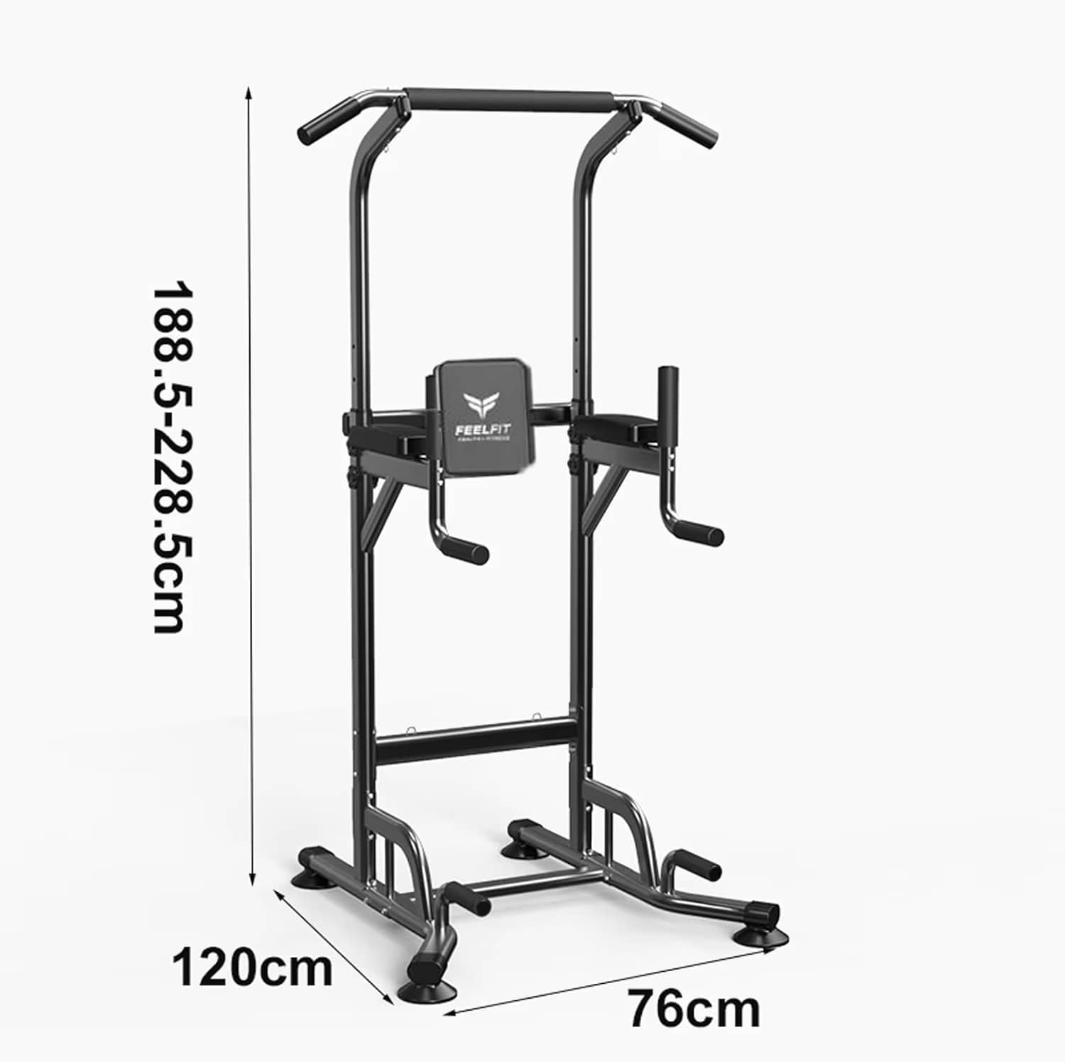 Adjustable Dip Power Tower Station Pull Up Bar Home Gym Strength Train Workout