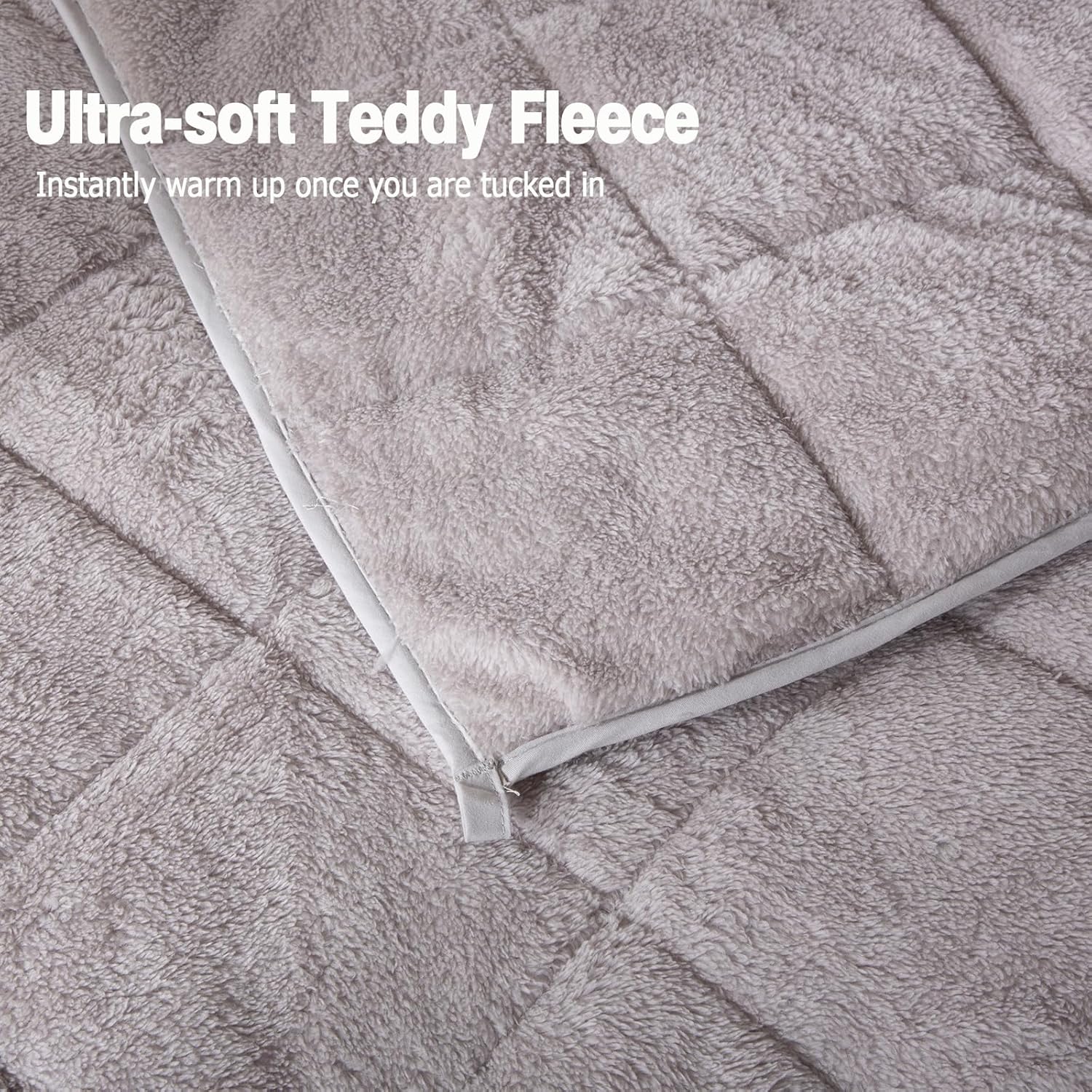 Teddy Fleece Weighted Blanket Quilted Sherpa Throw Deep Sleep Therapy Relax