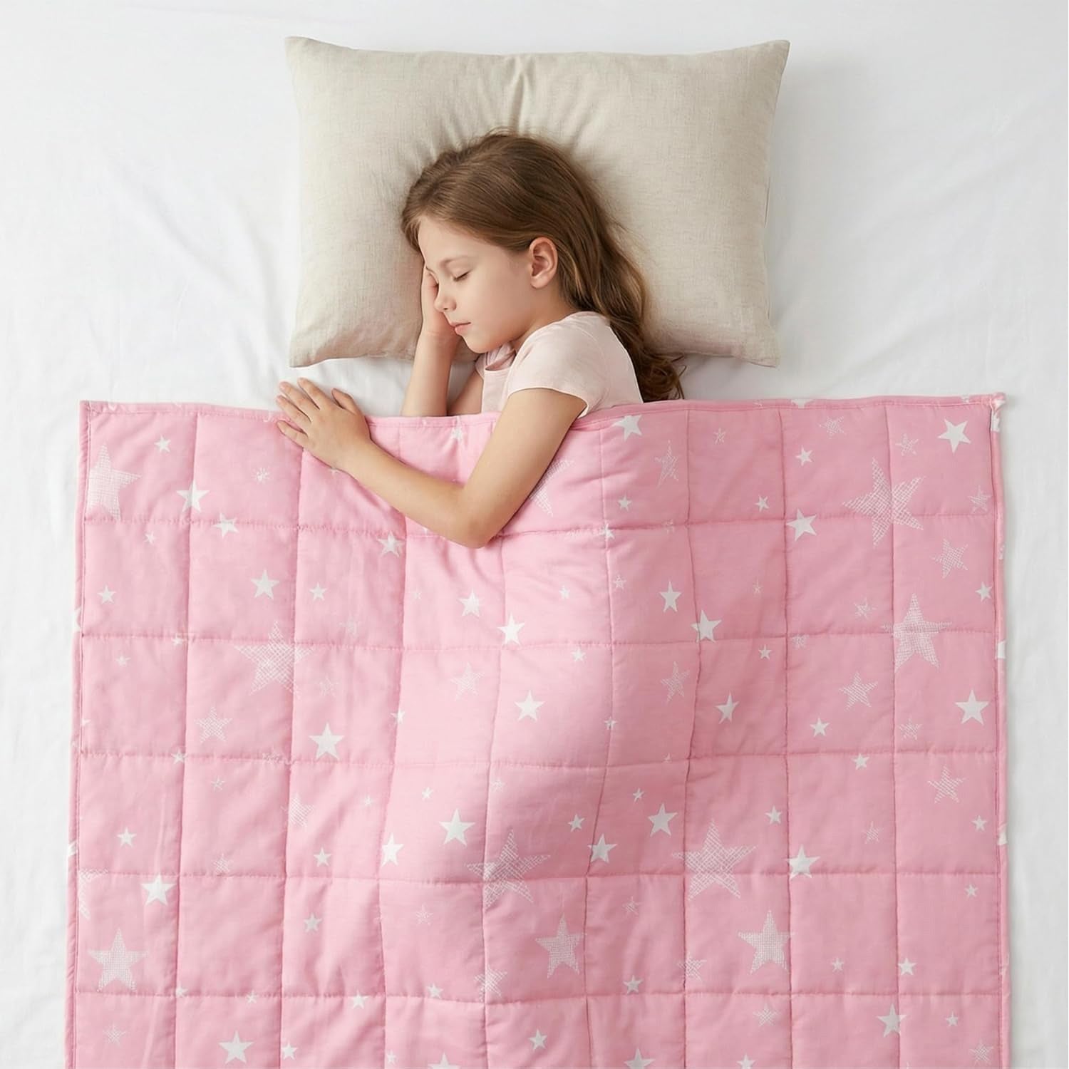 Weighted Blanket Fluffy Quilted Pocket Throw with Non-Toxic Glass Beads Insomnia