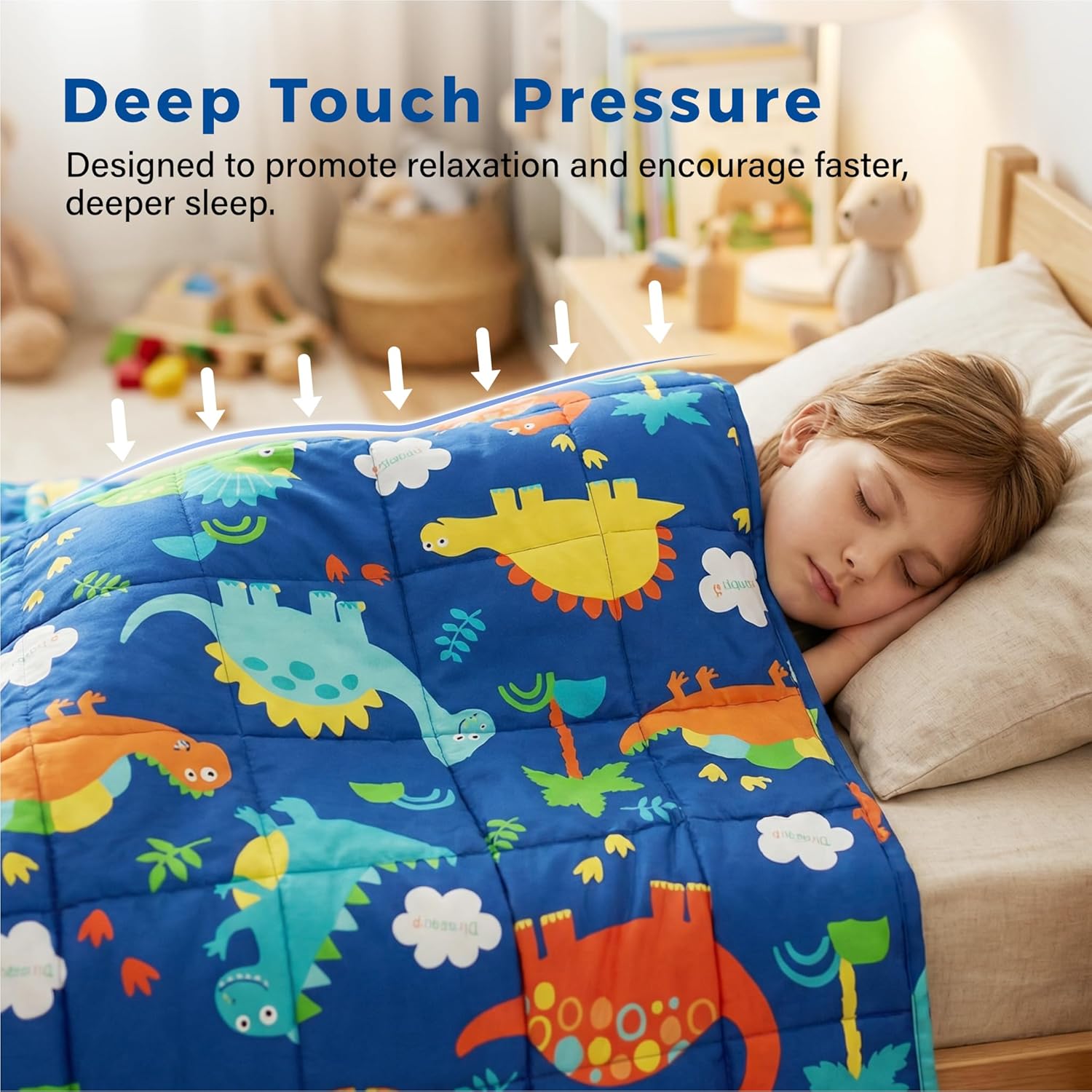 Weighted Blanket Fluffy Quilted Pocket Throw with Non-Toxic Glass Beads Insomnia