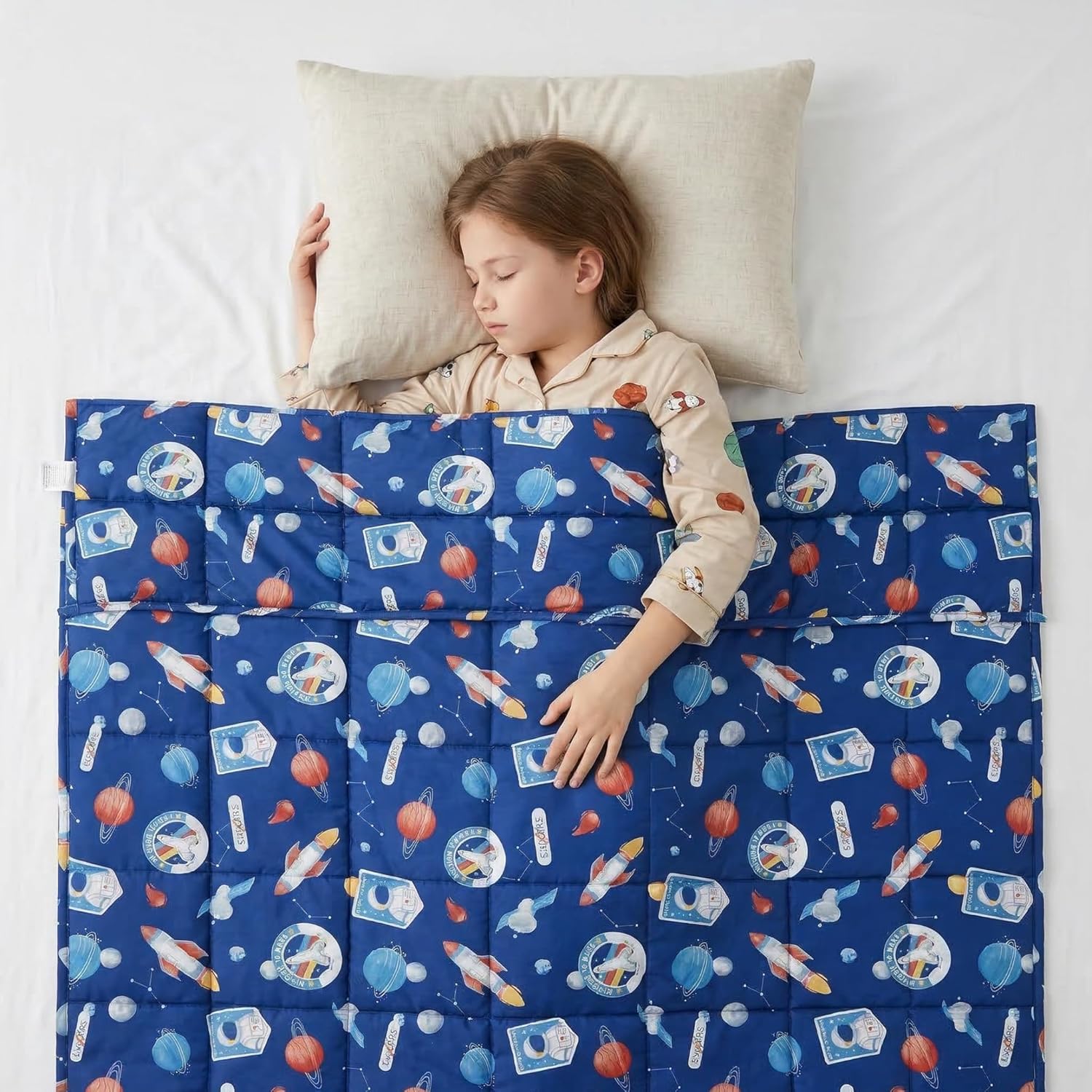 Weighted Blanket Fluffy Quilted Pocket Throw with Non-Toxic Glass Beads Insomnia