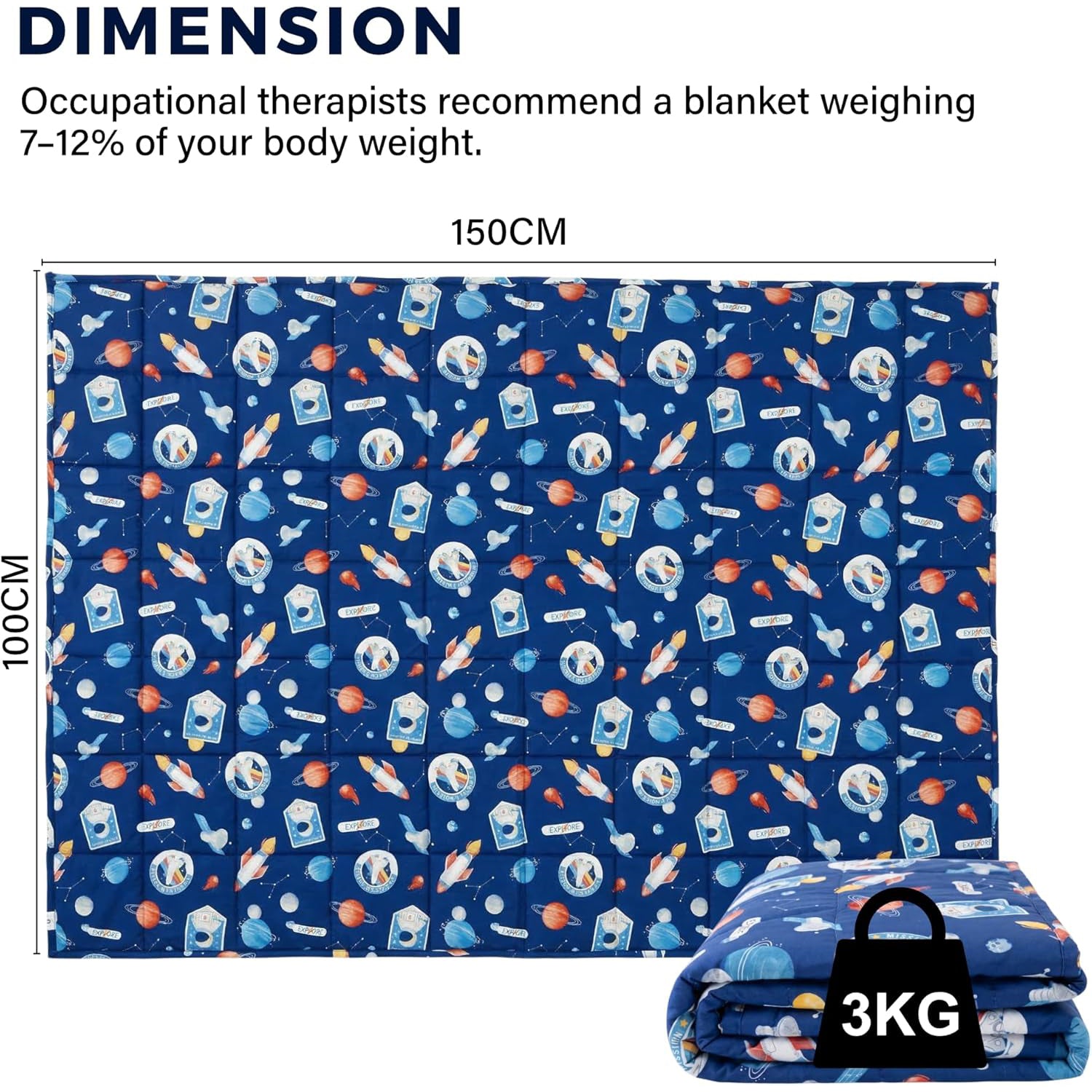 Weighted Blanket Fluffy Quilted Pocket Throw with Non-Toxic Glass Beads Insomnia