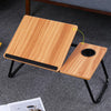 Laptop Bed Table Computer Notebook Desk Stand with Foldable Legs & Cup Slot Tray