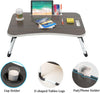 Folding Laptop Bed Table Cup Holder Lap Standing Desk Tray Breakfast Portable