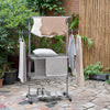 4-Tier Folding Clothes Drying Rack Airer Stainless Steel Laundry on Wheels