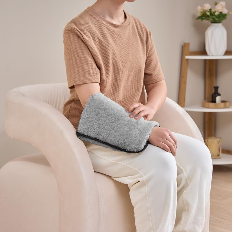 Lambswool Fleece Electric Hot Water Bottle & Rechargeable Heat Pad Hand Warmer.