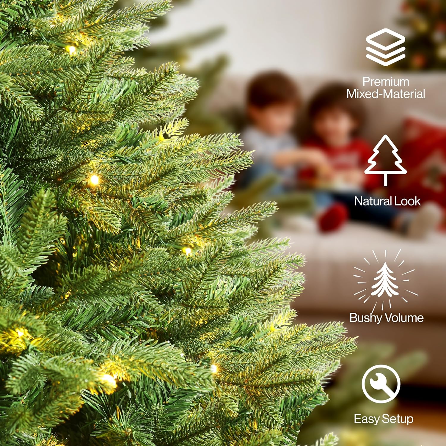 3ft/4ft/5ft/6ft/7ft Pre-Lit Artificial Green Christmas Tree LED Lights Xmas Deco