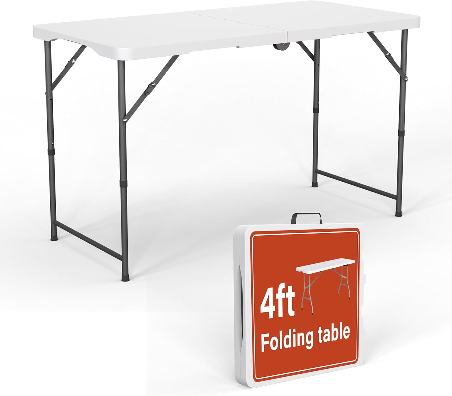 Heavy Duty 4ft Folding Table Plastic Trestle Garden Patio Picnic Dining Outdoor