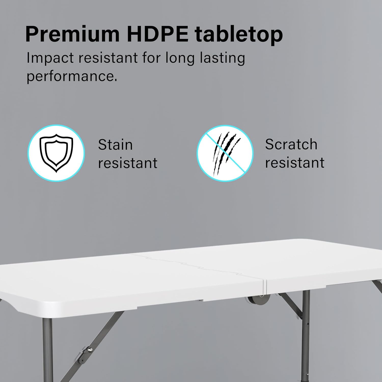 Heavy Duty 4ft Folding Table Plastic Trestle Garden Patio Picnic Dining Outdoor
