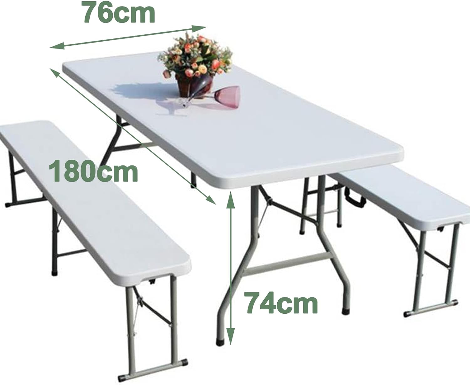 Trestle Folding Table Indoor & Outdoor Garden Plastic Picnic BBQ Catering.