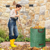 3pcs Heavy Duty Garden Waste Bags with Gloves 272L Green Reusable Storage Trash