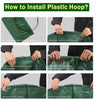 3pcs Heavy Duty Garden Waste Bags with Gloves 272L Green Reusable Storage Trash