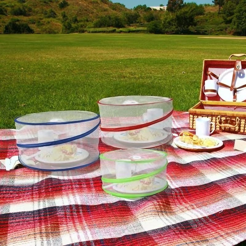 5pcs Pop-Up Food Cover Set Picnic Protectors Collapsible Insect Net Storage Mesh