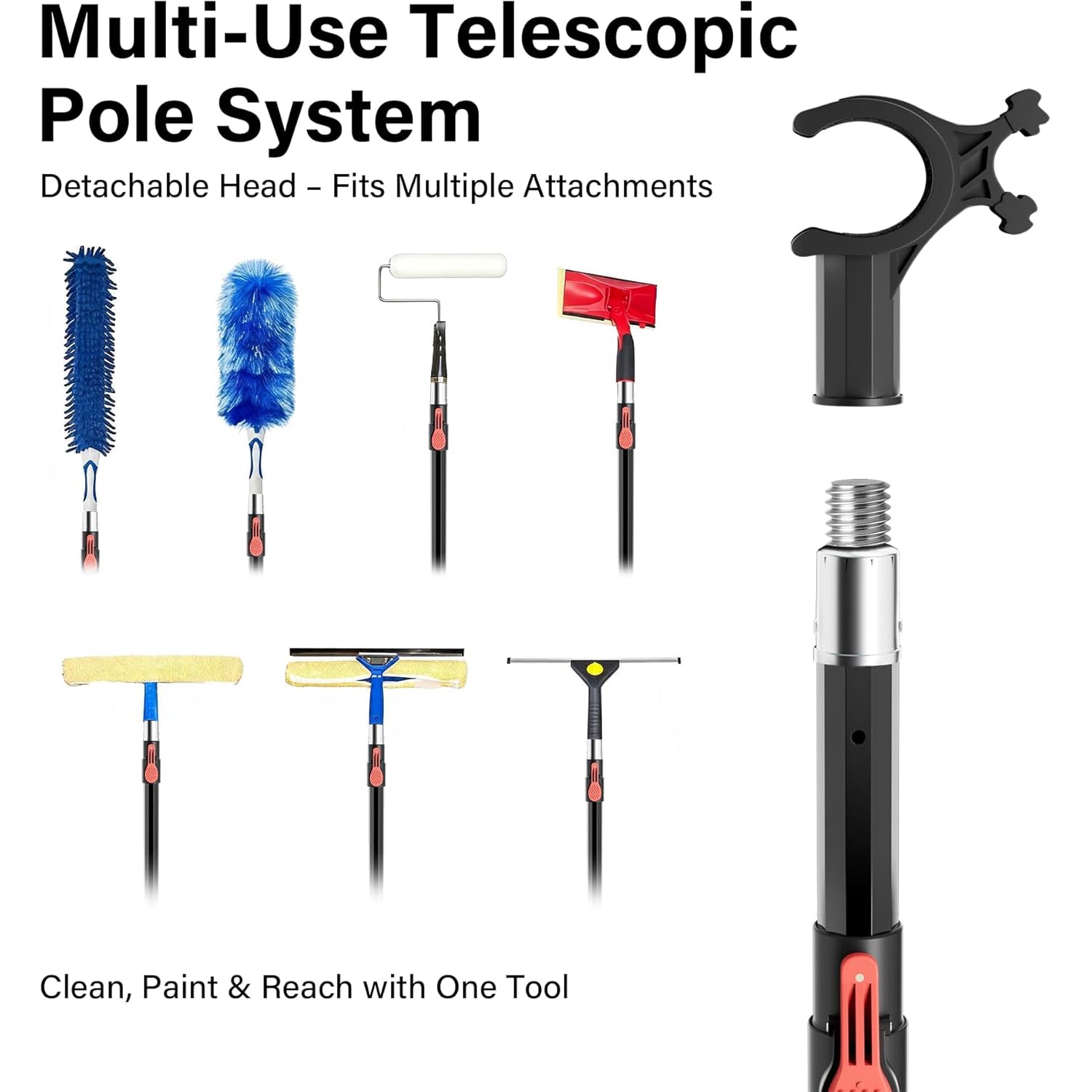 Telescopic Window Pole Rod for Roof Blinds 1.2-2.1m Adjustable Skylight Opener