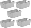 5 Pcs Plastic Storage Baskets with Handle Rectangular Home & Kitchen Storage Box