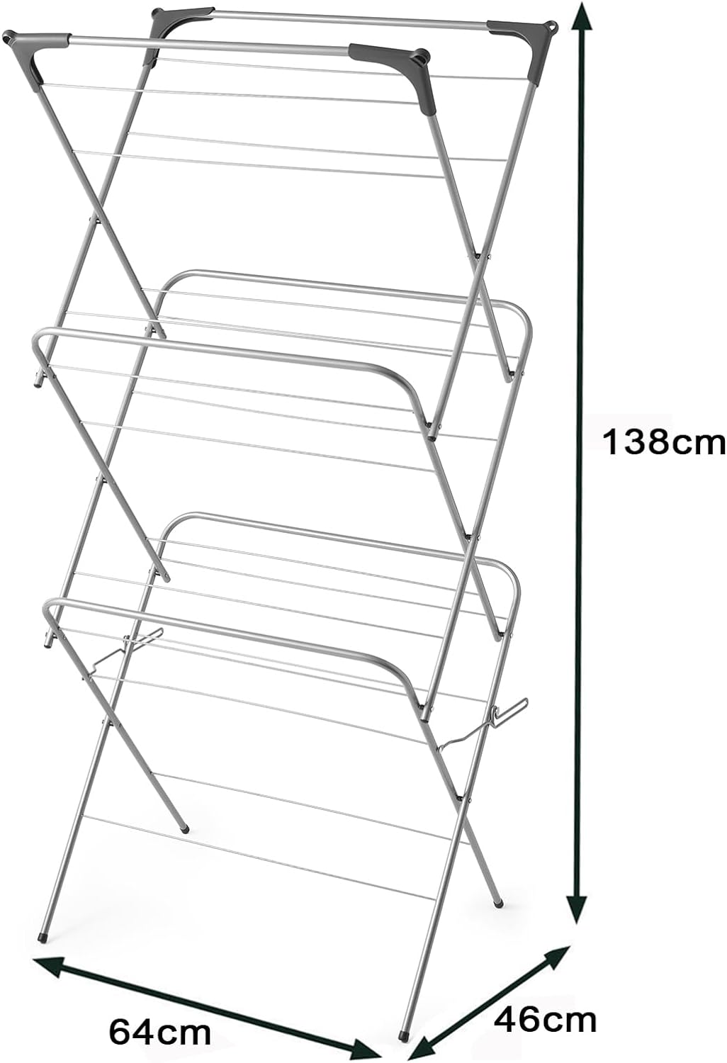 3 Tier Deluxe 14m Foldable Clothes Airer 14m Washing Line Laundry Drying Rack