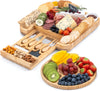 Bamboo Cheese Board Gift Set | 4 Knives | Serving Platter Tray Wood