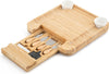 Bamboo Cheese Board Gift Set | 4 Knives | Serving Platter Tray Wood