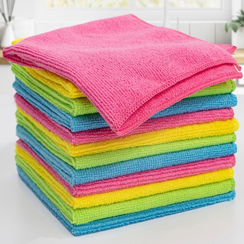 20 Pack Microfibre Cloths Cleaning Auto Car Detailing Home Duster Wash Soft