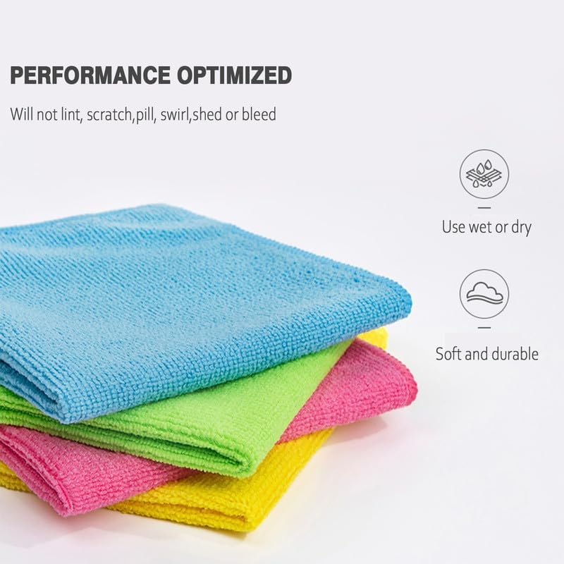 20 Pack Microfibre Cloths Cleaning Auto Car Detailing Home Duster Wash Soft