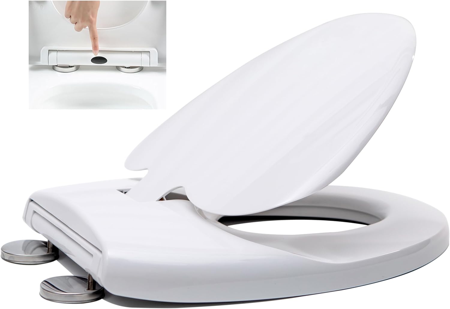 2-in-1 Soft Close Family Child Toilet Seat Quick Release Potty Training O Shape