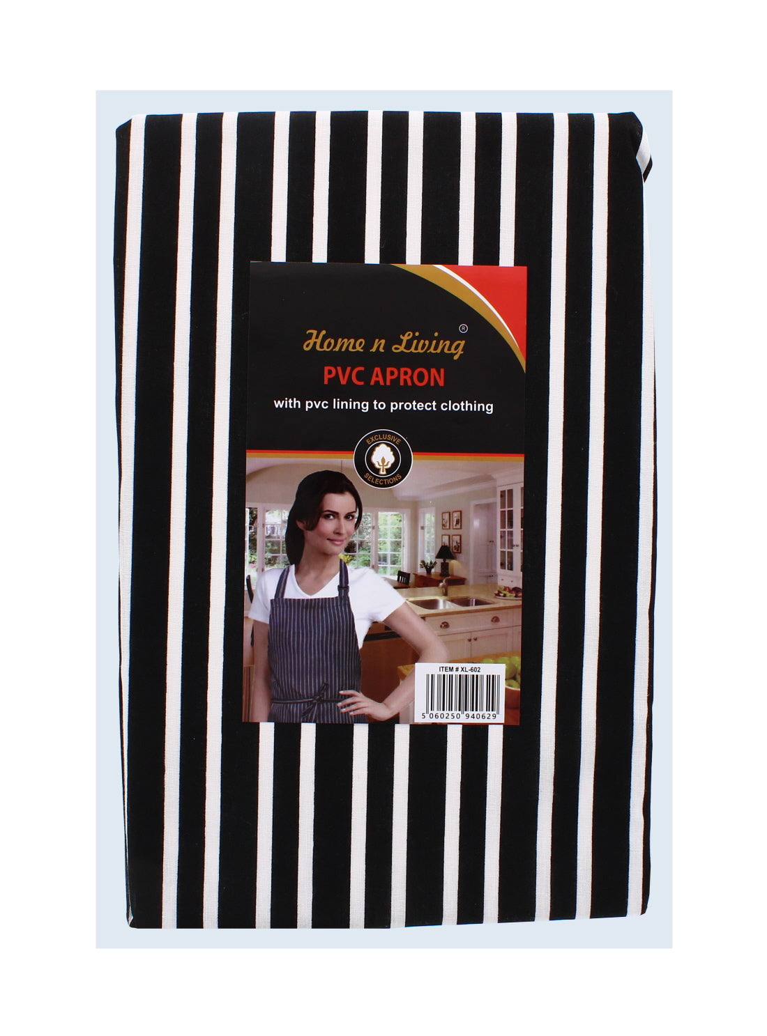 Cotton Apron Waterproof Stripped Chef PVC Lining Kitchen Baking Cook Cater BBQ