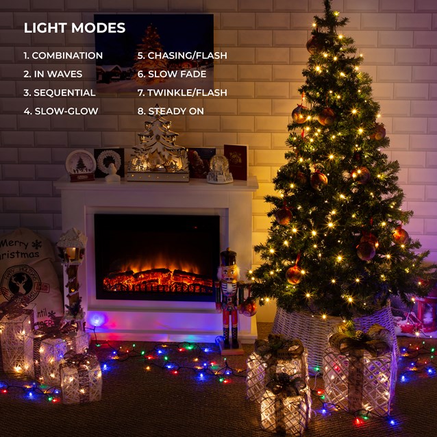 100 LED Battery Operated Timer Fairy String Lights Warm White Christmas Festive