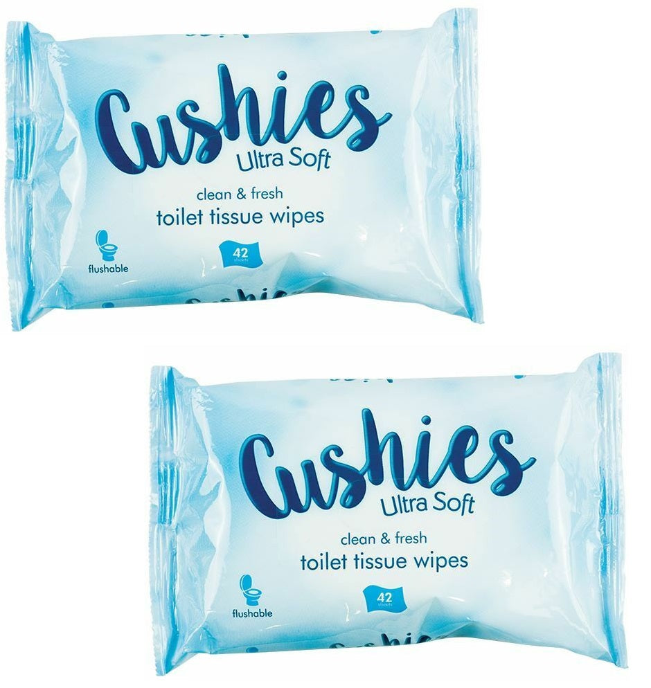 Cushies Ultra Soft Toilet Tissue Wipes Flushable Gentle PH Balance Alcohol Free