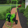 30m Hose Reel Cart Trolley Spray Garden Hosepipe Adjustable Handle Nozzle Wheel