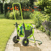 30m Hose Reel Cart Trolley Spray Garden Hosepipe Adjustable Handle Nozzle Wheel