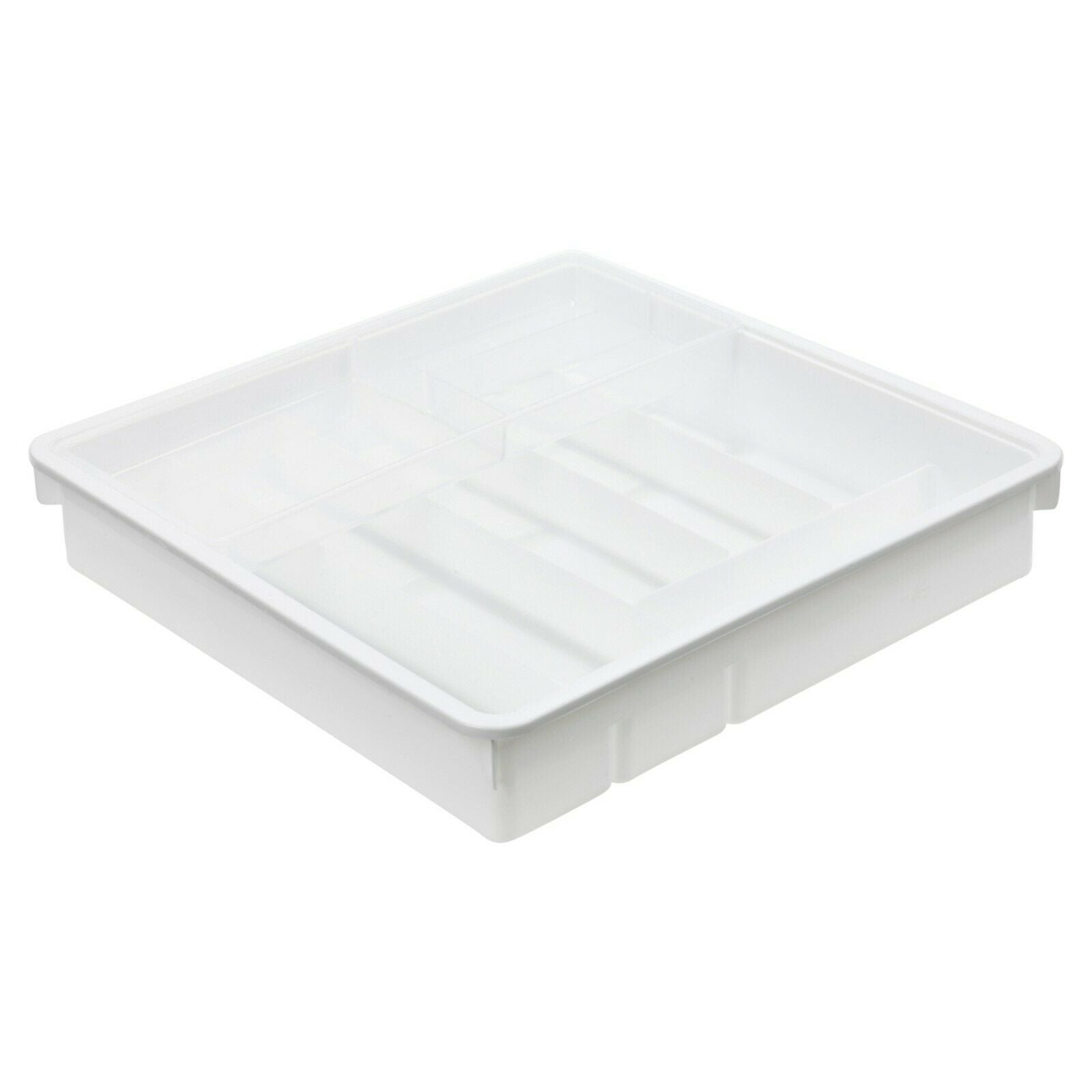 9 Compartment Kitchen Cutlery Holder Rack Drawer Organiser Storage White Plastic