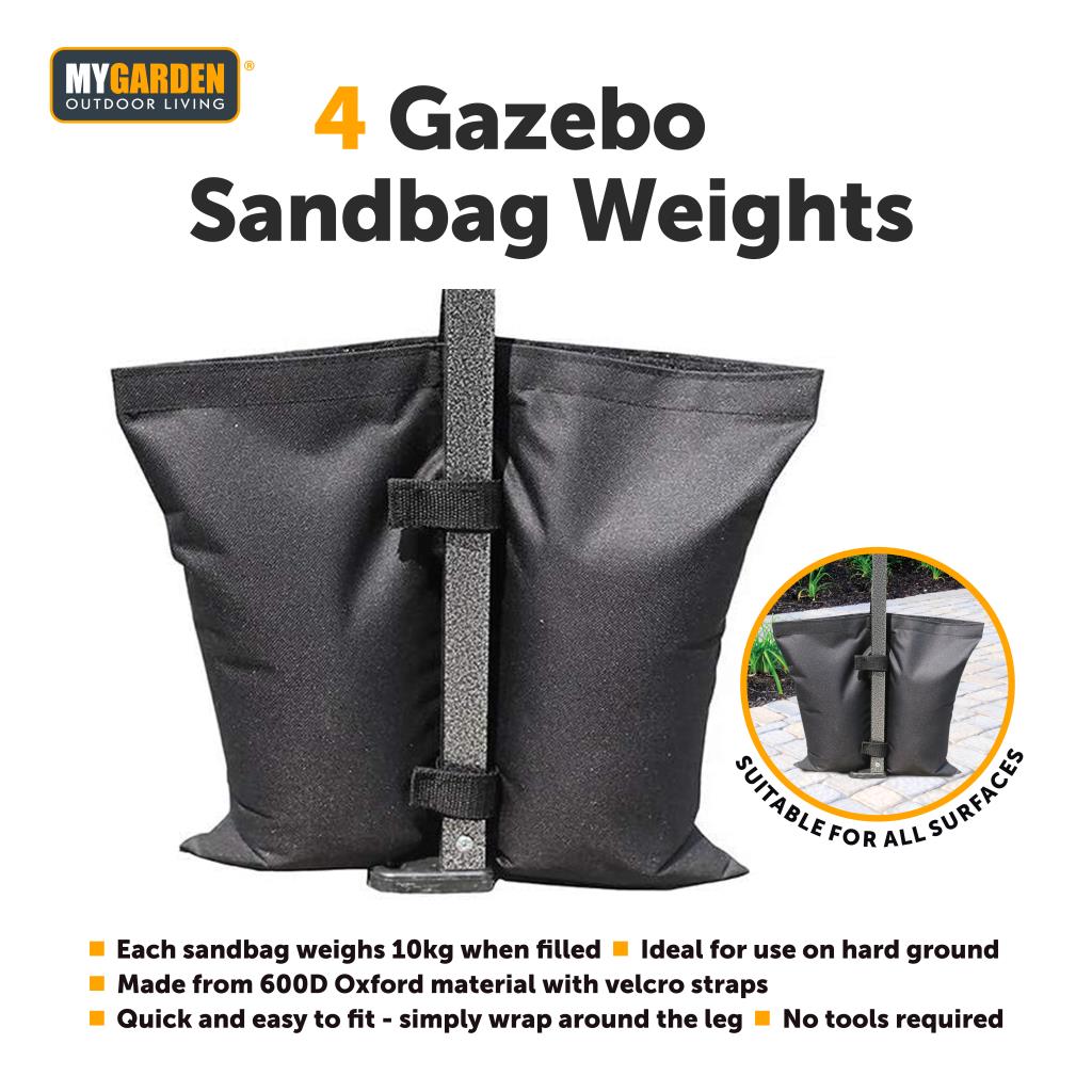 4 X Gazebo Weights Sand Bags for Feet Leg Pole Anchor Tent Marquee Market Stall