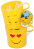 4pc Emoji Mugs Funny Smile Smiley Face Cups Plastic Kids Water Juice Drink Tea