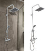 XL Bathroom Shower Riser Chrome Twin Head Rail Bar Rain / Hand Shower Adjustable