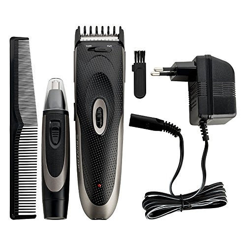 Dunlop Pro 2 in 1 Mens Rechargeable Beard Grooming kit + Nose Trimmer Cordless