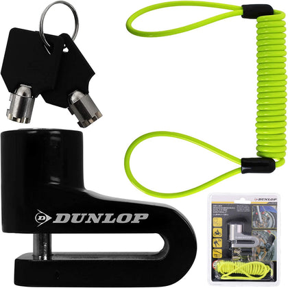 Dunlop Disc Lock W/ Reminder Cable Bike Motorcycle Scooter Anti Theft 2 Keys Neo