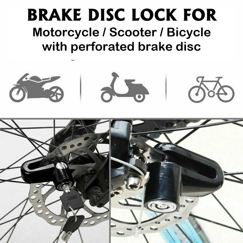 Dunlop Disc Lock W/ Reminder Cable Bike Motorcycle Scooter Anti Theft 2 Keys Neo