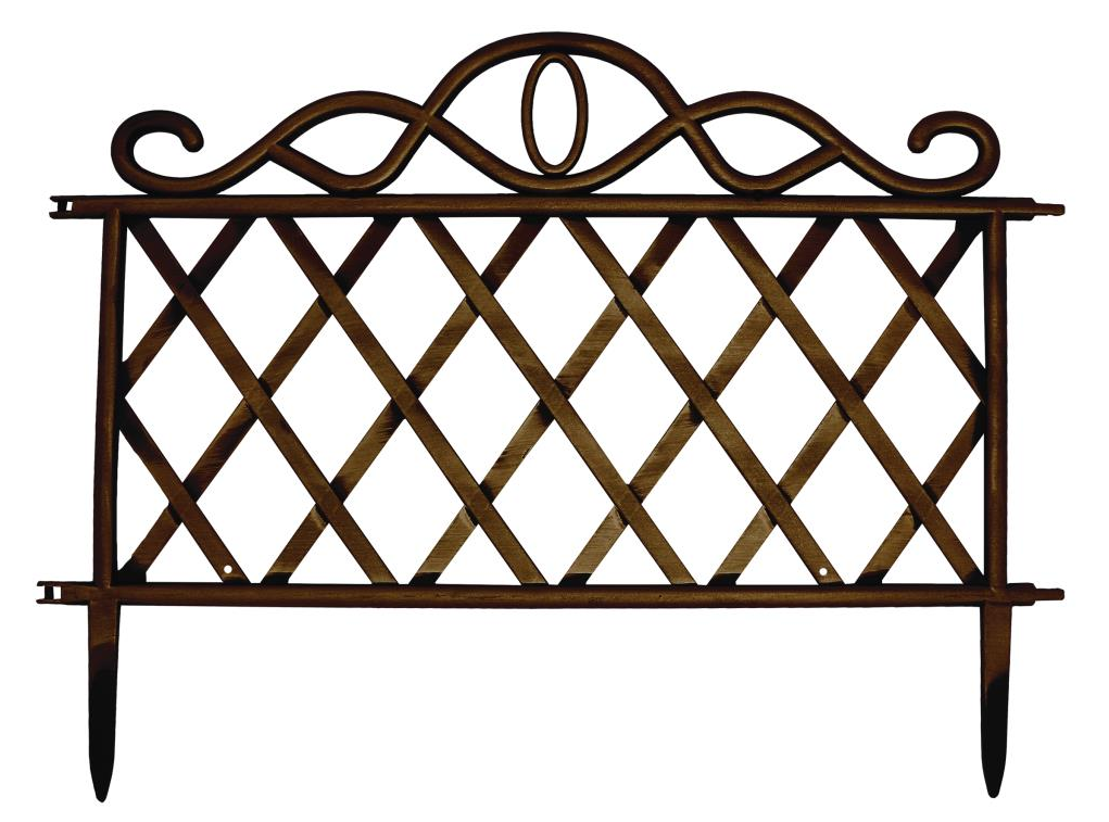 12 Pack Bronze Effect Boarder Fencing Lawn Edging Venice Trellis Railings