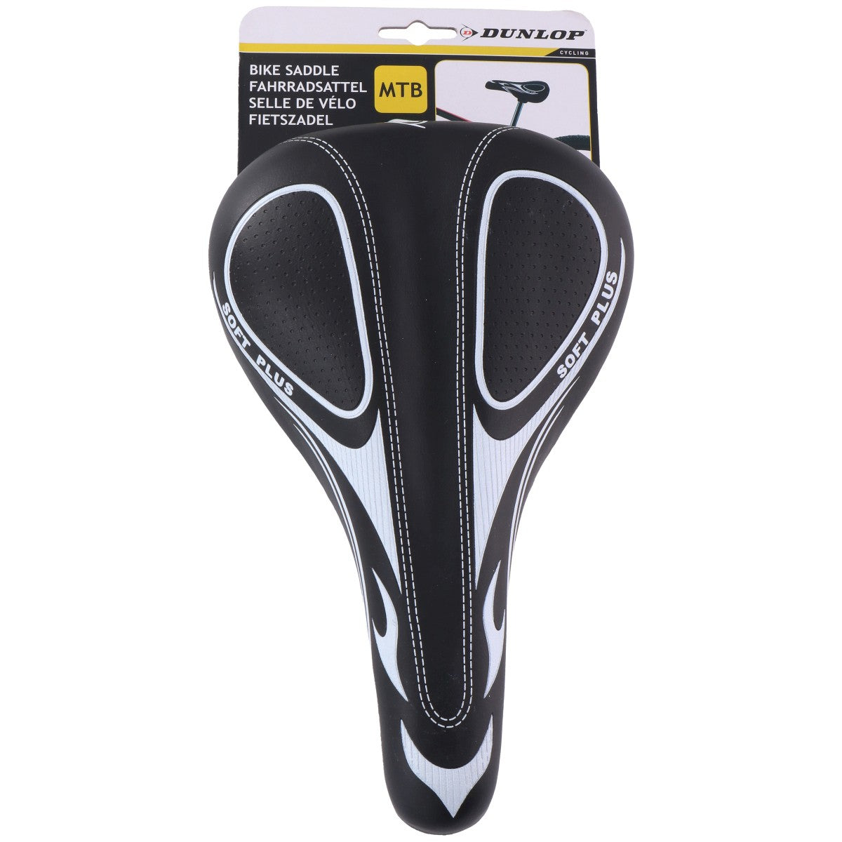 Dunlop Soft Plus Bicycle Saddle Seat Bike Reflector MTB Unisex Adult Ergonomic