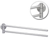 2 Arm Wall Mounted Towel Holder Rack Rail Bar Stainless Steel Swing Swivel Tier