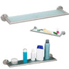 Bathroom Wall Shelf Storage Rack Shelve Stainless Steel Floating Glass Bath Fit