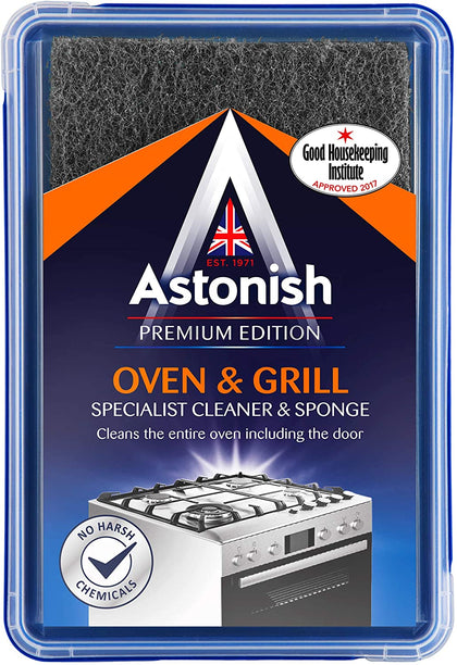 Astonish Specialist Oven & Grill Cleaner With Scourer Sponge 250g Grease Grime