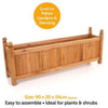 Extra Large Outdoor Garden Wooden Planter Plants Flowers Rectangular Wood Pot