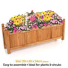 Extra Large Outdoor Garden Wooden Planter Plants Flowers Rectangular Wood Pot