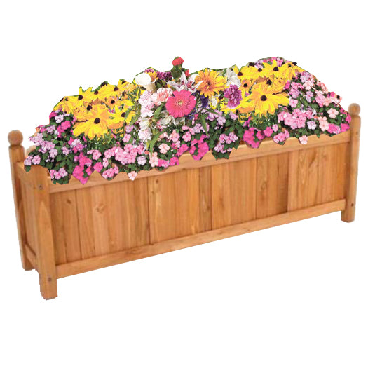 Extra Large Outdoor Garden Wooden Planter Plants Flowers Rectangular Wood Pot