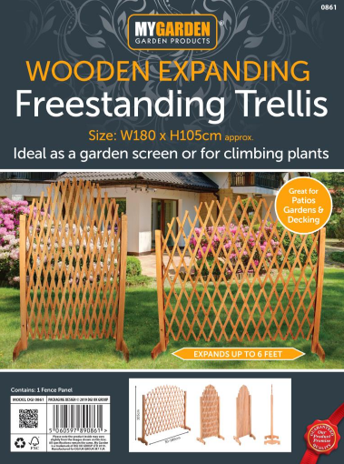 Arched Freestanding Trellis Wooden Extendable Garden Screen Fence